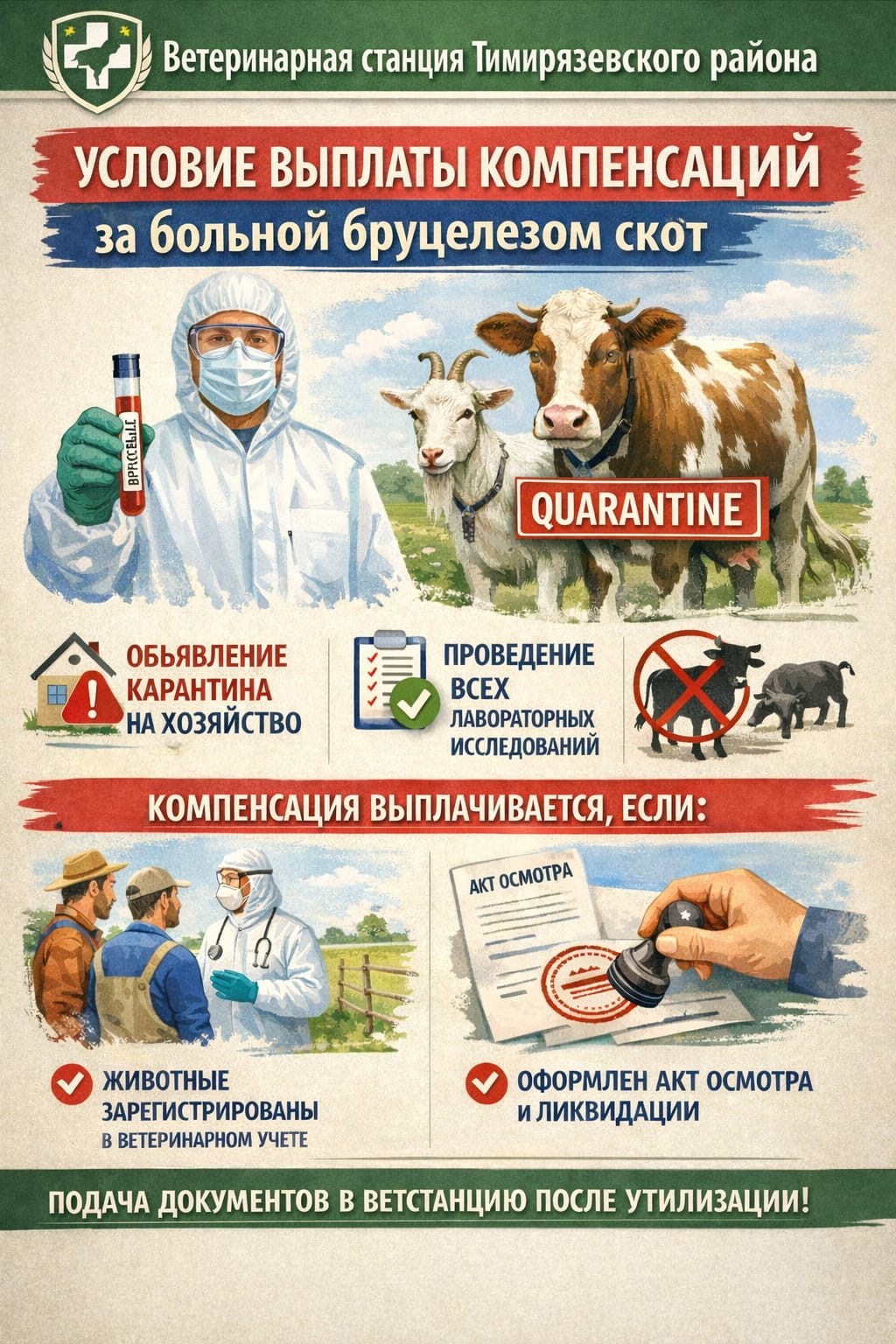 Условия выплаты компенсаций за больной бруцеллёзом скот в Республике Казахстан